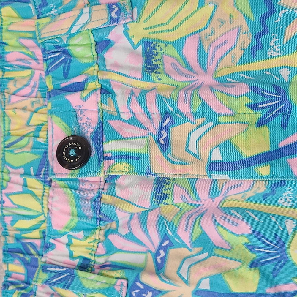 Chubbies Original Stretch Twill Shorts Light Blue and Yellow Patterned - Picture 9 of 13